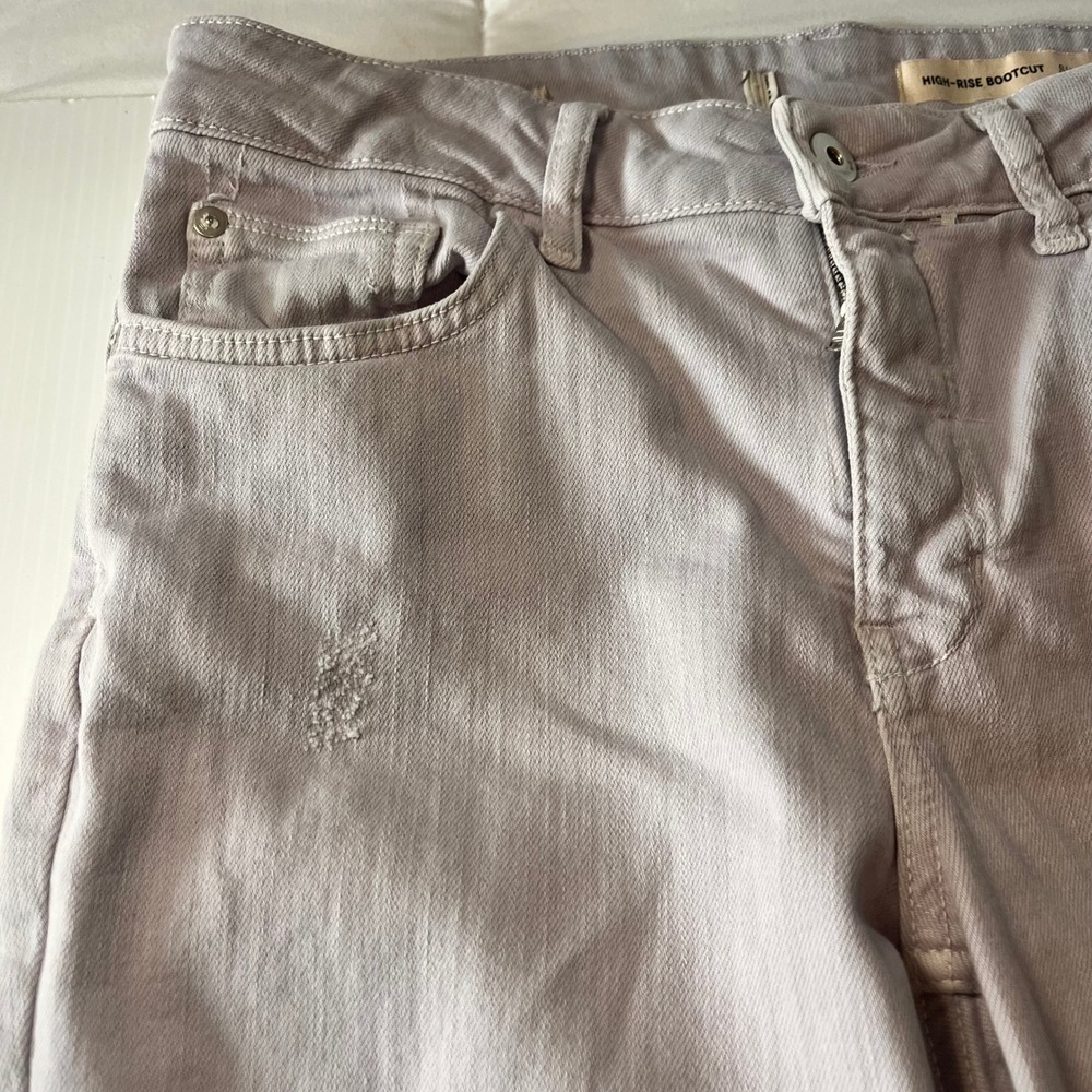 Pilcro and the Letterpress High-Rise Bootcut Jeans Lavender Purple Raw Hem 28 - Picture 6 of 6